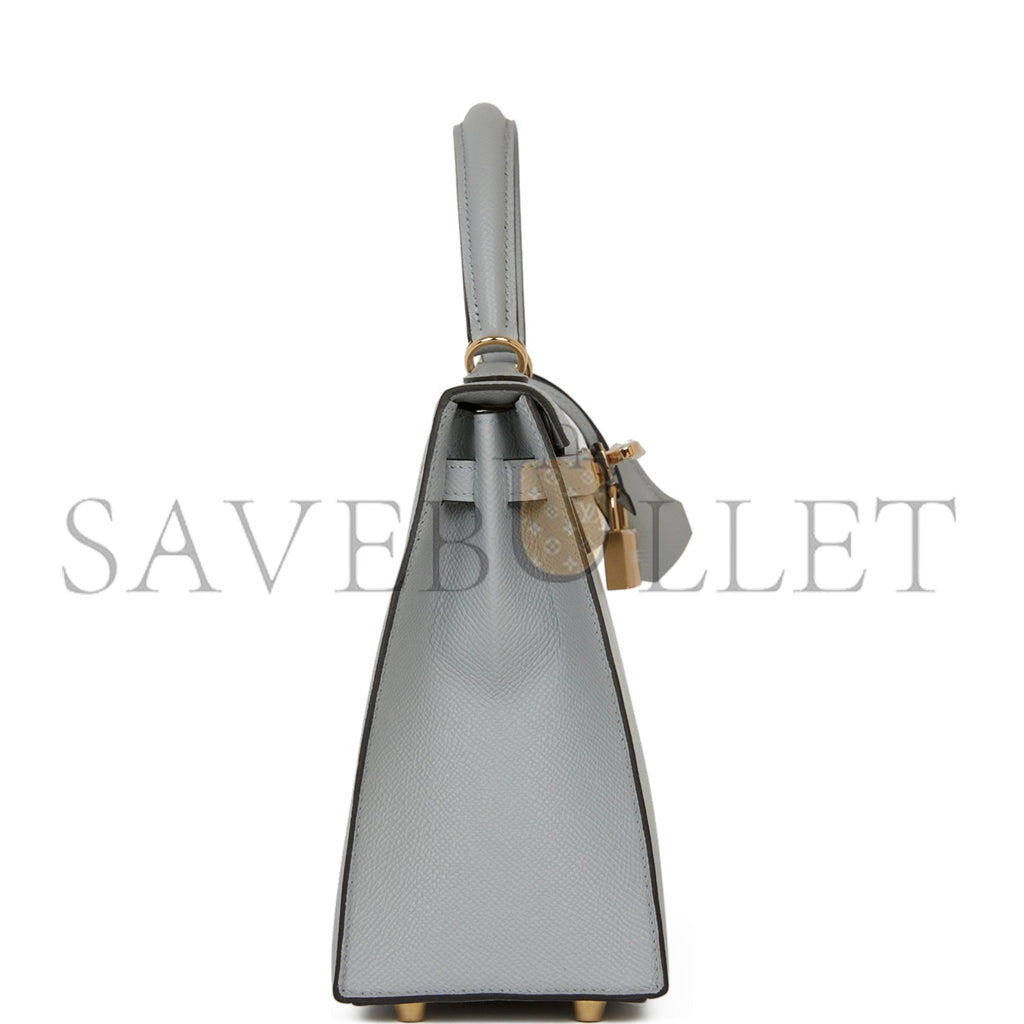 H**mes special order (hss) kelly sellier 25 bleu glacier verso epsom permabrass hardware handmade (25*17*7cm)