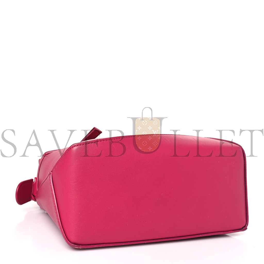 l*ew* satin calfskin monochrome small puzzle edge bag ruby red glaze (24*16.5*10.5cm)