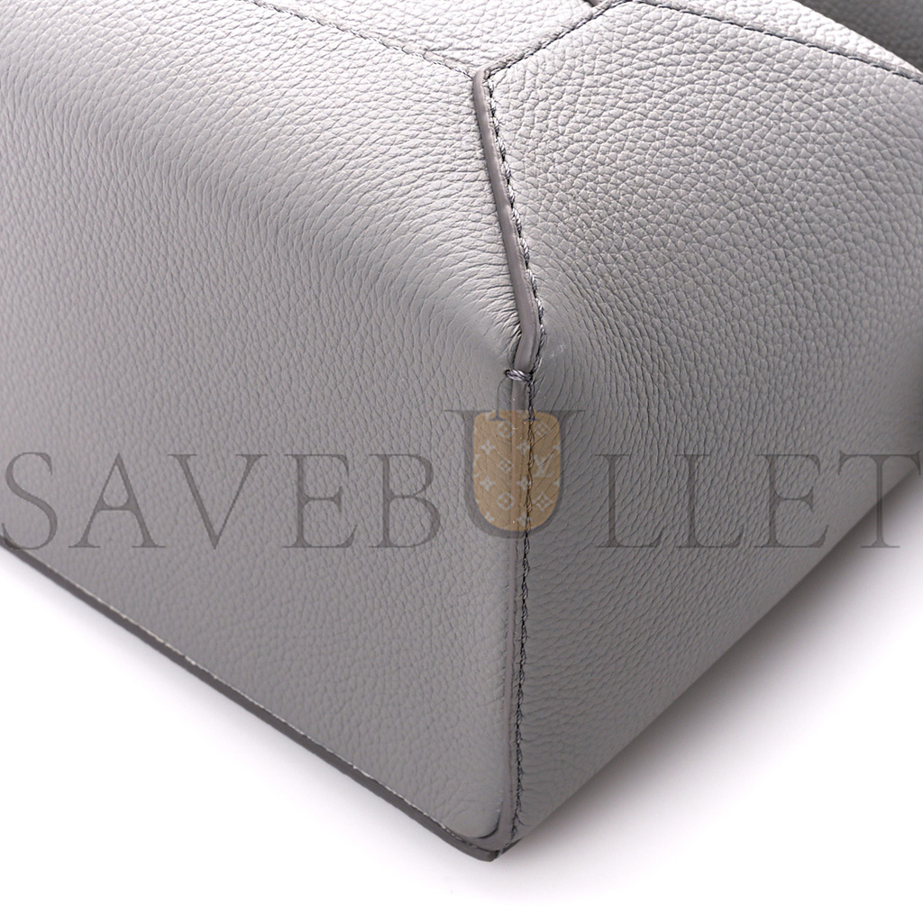 l*ew* soft grained calfskin small puzzle edge bag pearl grey (24*16.5*10.5cm)
