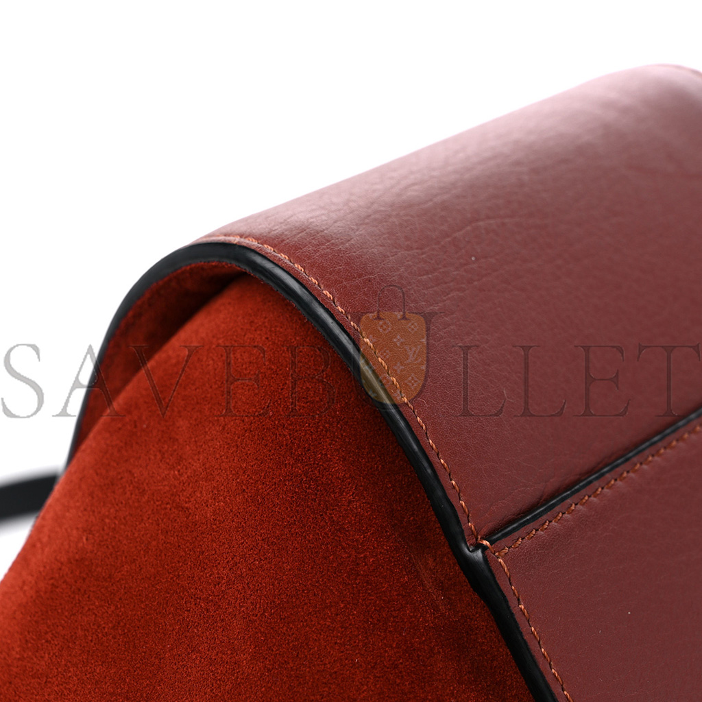 l*ew* calfskin suede hammock shoulder bag red (30*25*13.5cm)