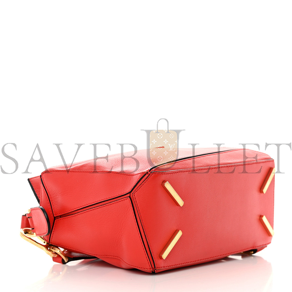 l*ew* calfskin small puzzle bag scarlet (24*16.5*10.5cm)