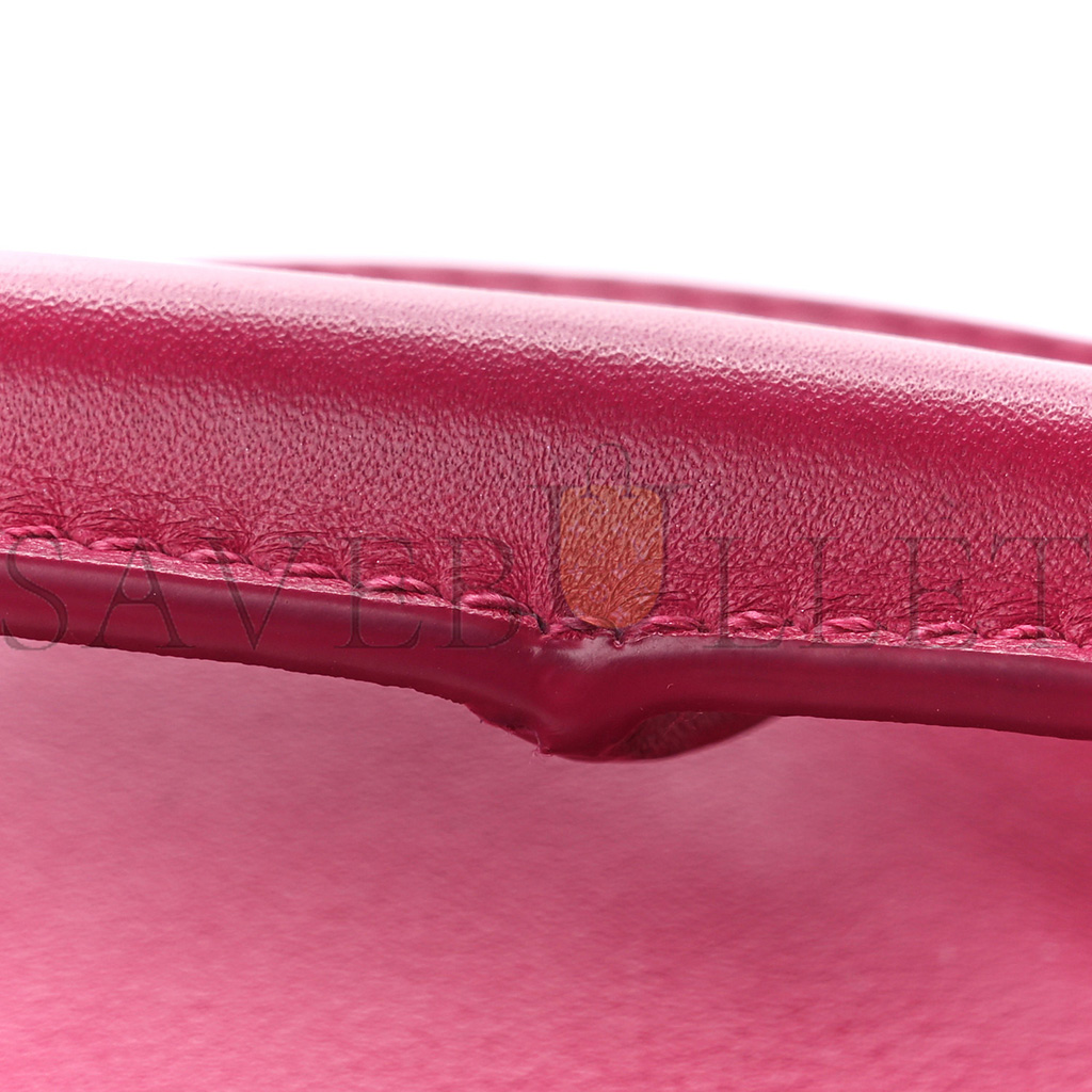 L0ew* satin calfskin monochrome small puzzle edge bag ruby red glaze (24*16.5*10.5cm)