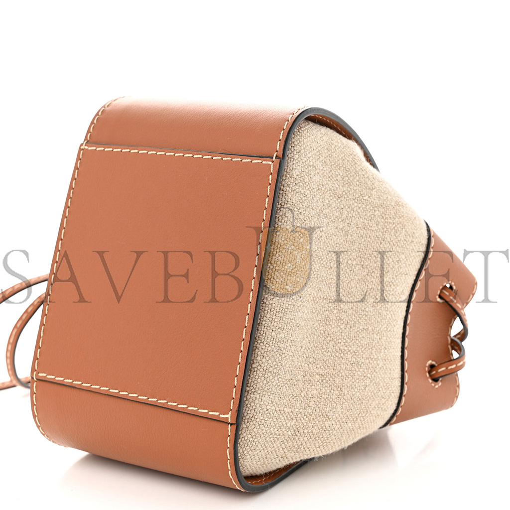 l*ew* calfskin canvas mini hammock shoulder bag natural tan (18*17*10cm)