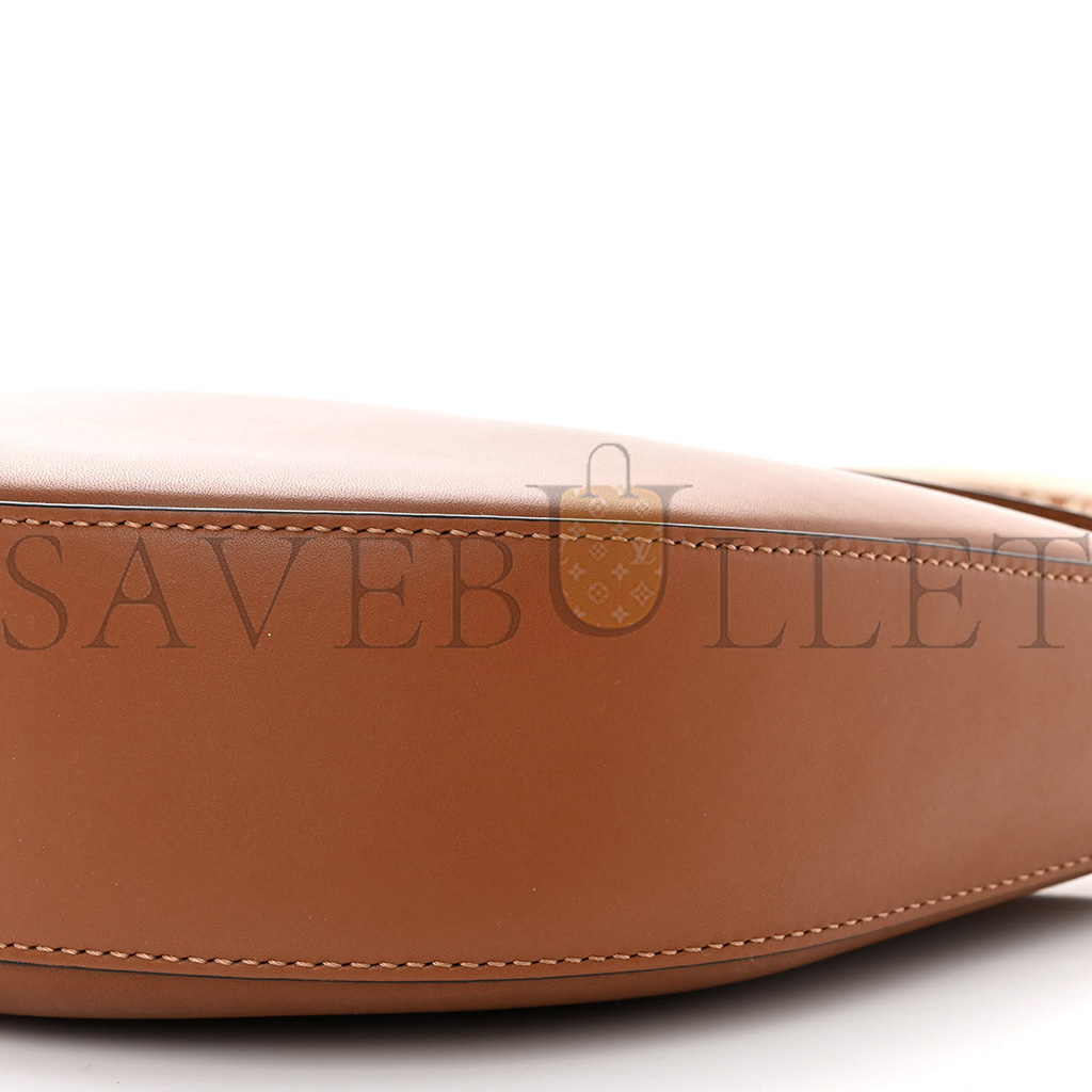 l*ew* satin calfskin jacquard luna bag pecan (28*22*6cm)