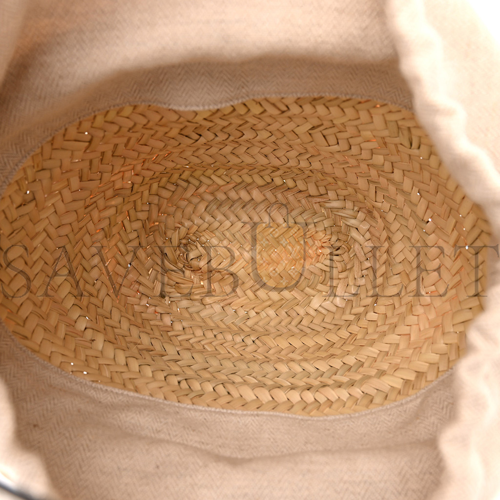 l*ew* leaf palm calfskin drawstring bucket bag natural white (28*19*10cm)