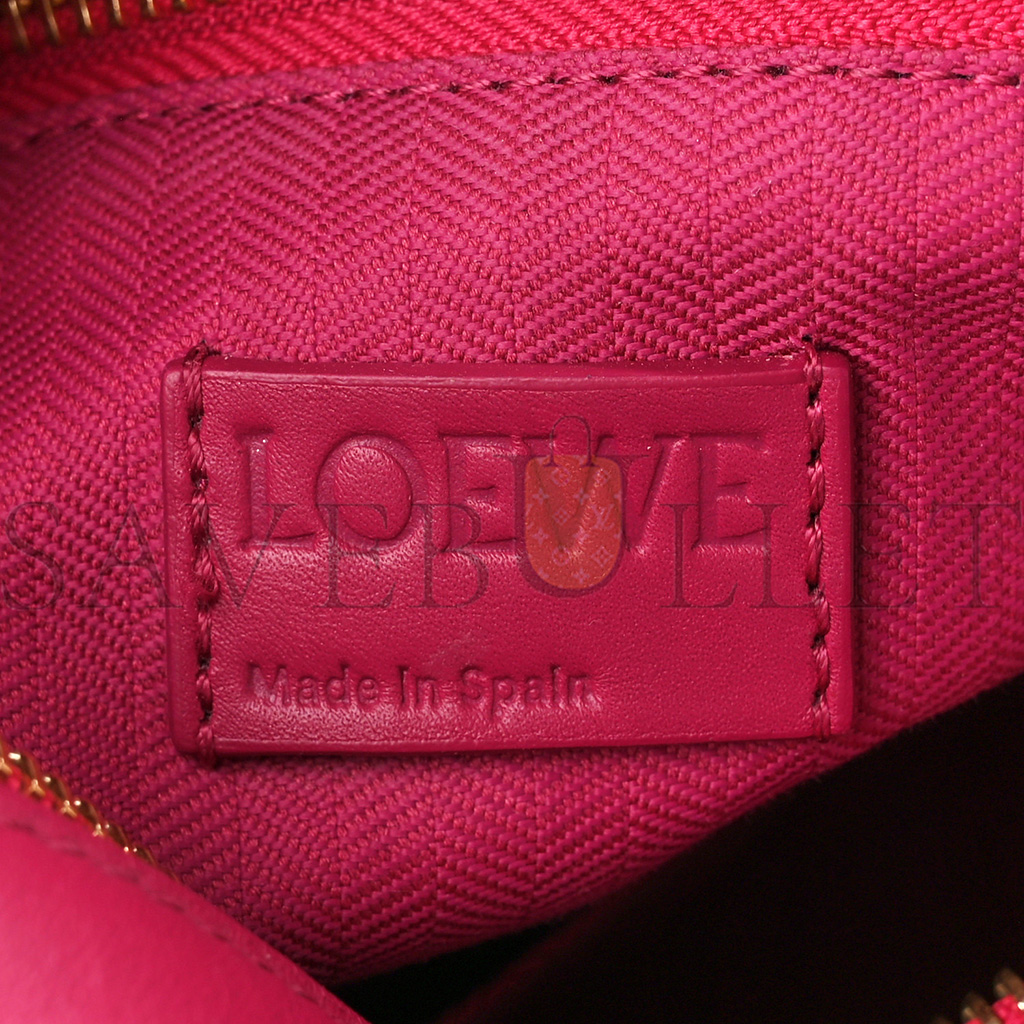 L0ew* satin calfskin monochrome small puzzle edge bag ruby red glaze (24*16.5*10.5cm)