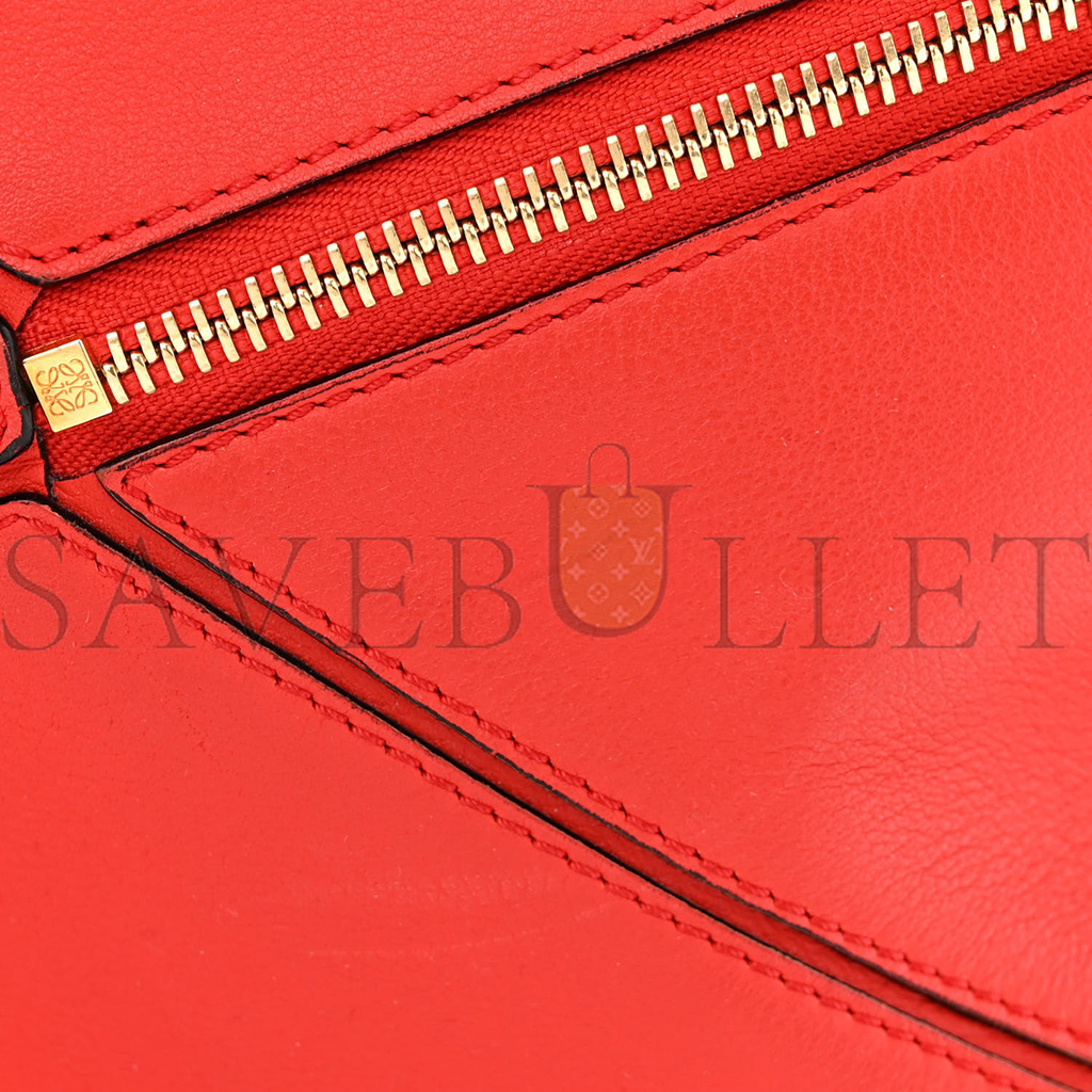 l*ew* calfskin medium puzzle bag scarlet (28*18*12cm)