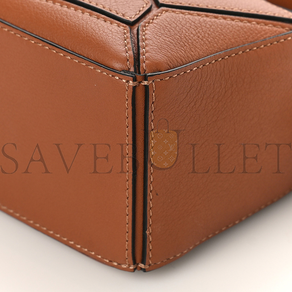 l*ew* calfskin mini puzzle bag tan (18*12.5*8cm)