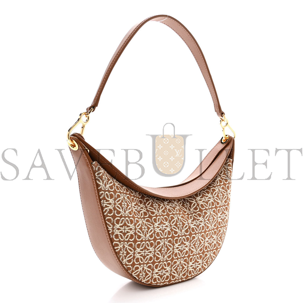 l*ew* jacquard anagram calfskin small luna bag tan pecan (23*18*6cm)