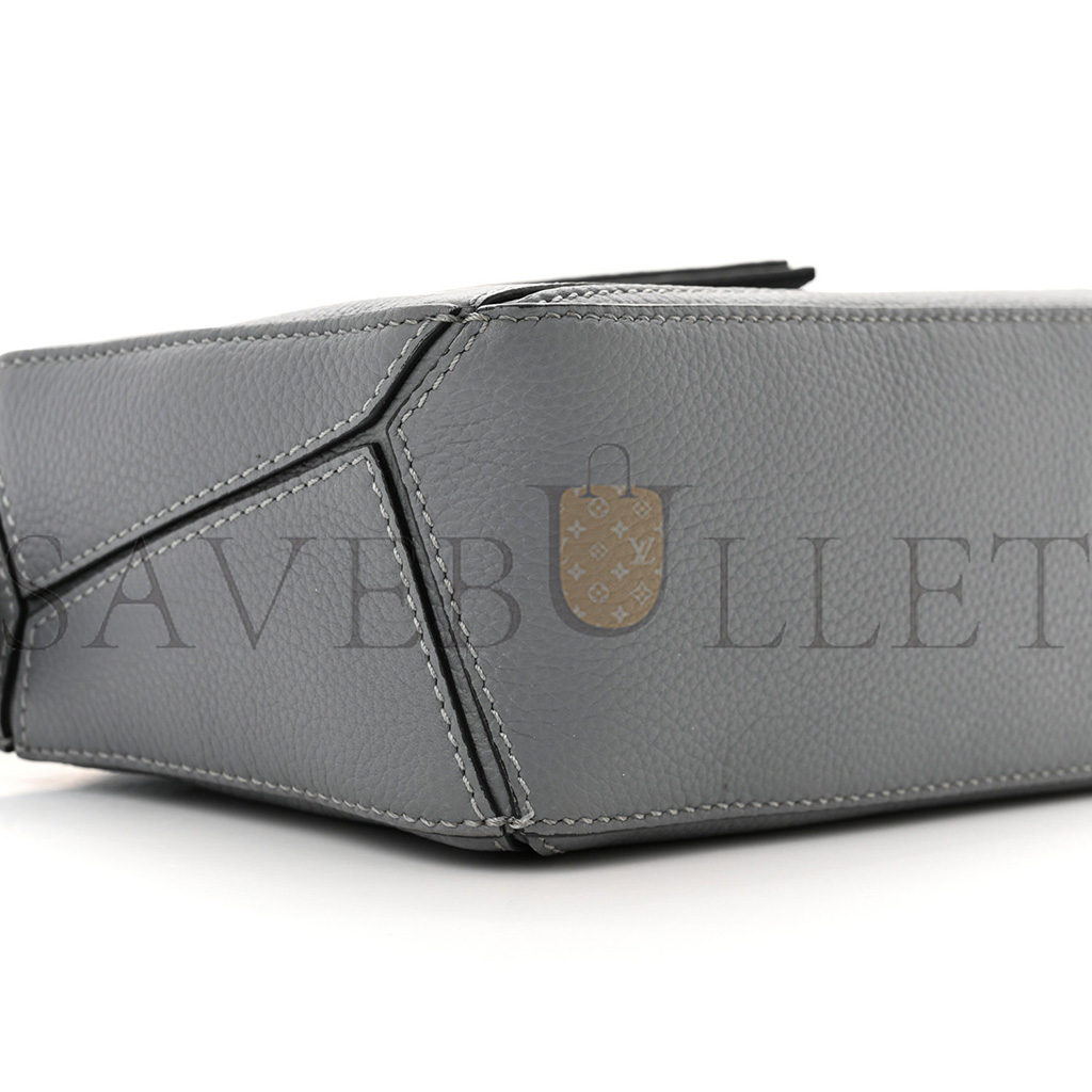 l*ew* calfskin mini puzzle bag asphalt grey (18*12.5*8cm)
