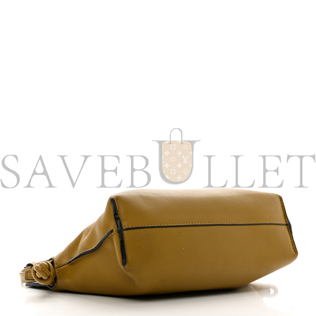l*ew* calfskin mini flamenco knot clutch ochre (22*19*7cm)
