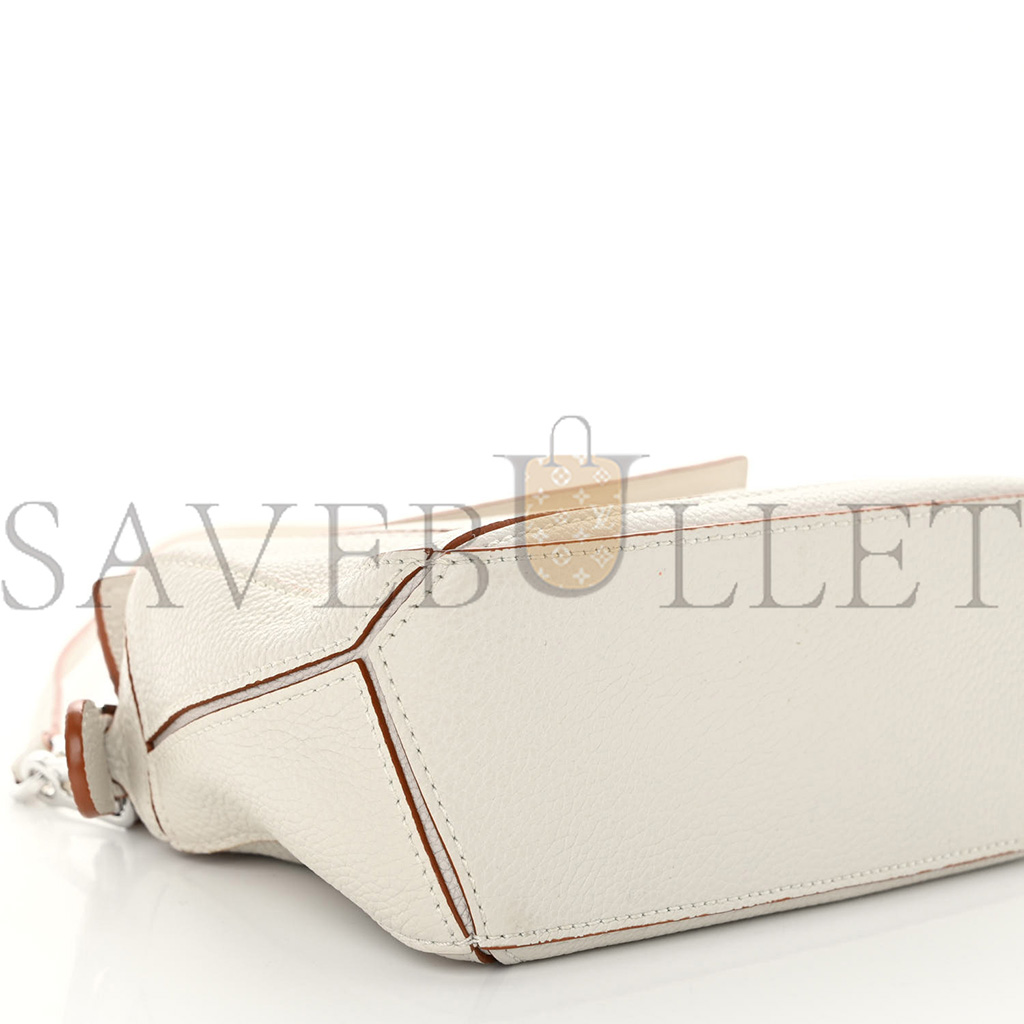 l*ew* calfskin mini puzzle bag soft white (18*12.5*8cm)