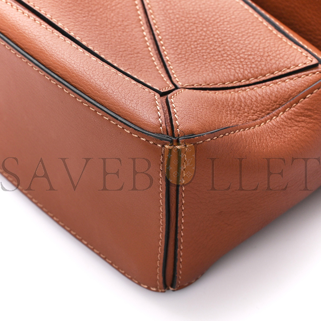 l*ew* calfskin mini puzzle bag tan (18*12.5*8cm)