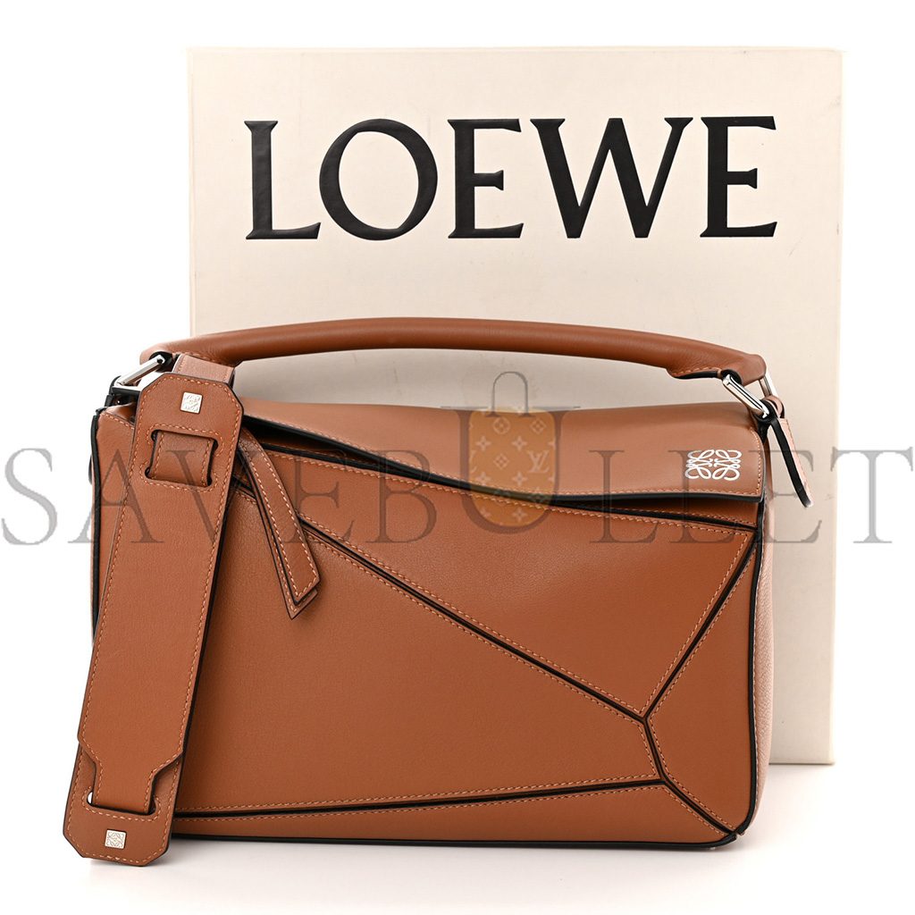 l*ew* calfskin medium puzzle bag tan (28*18*12cm)