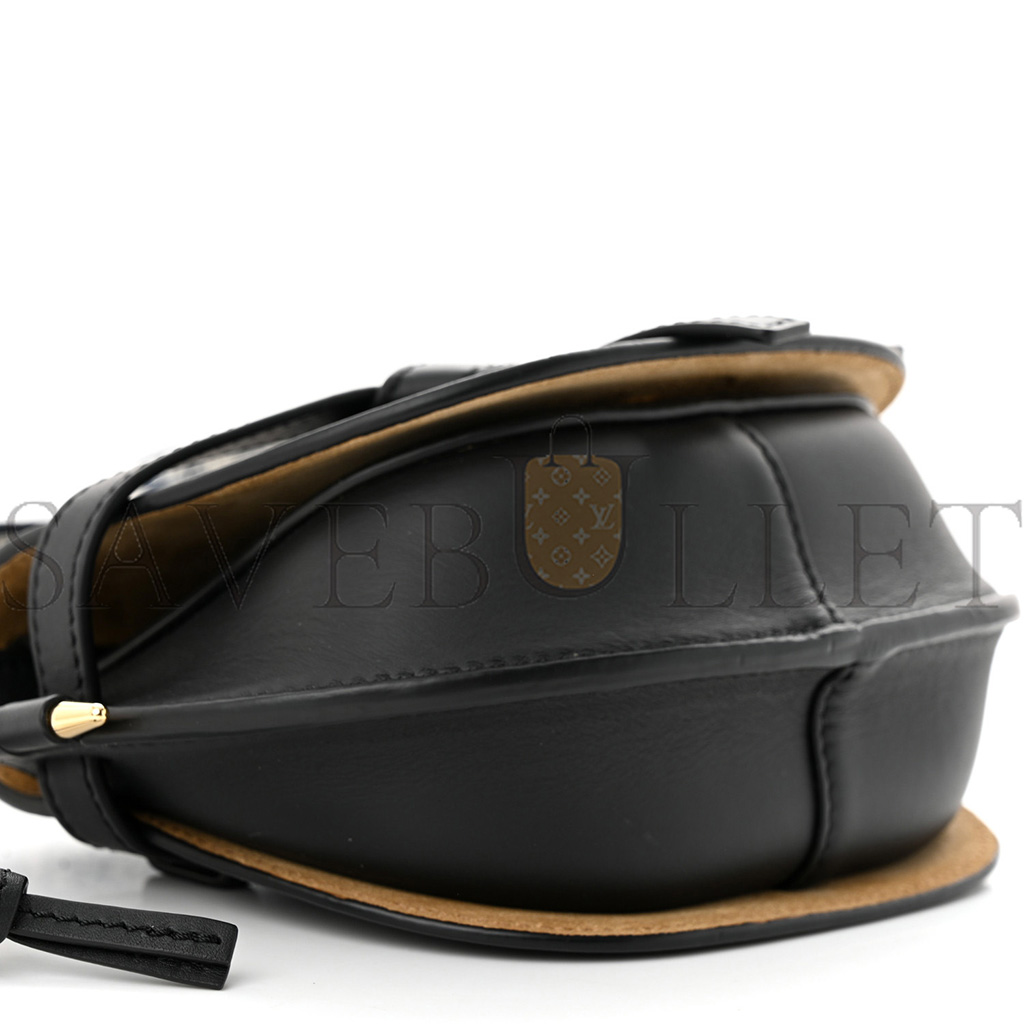 l*ew* calfskin jacquard mini gate dual bag black (23*13*9cm)