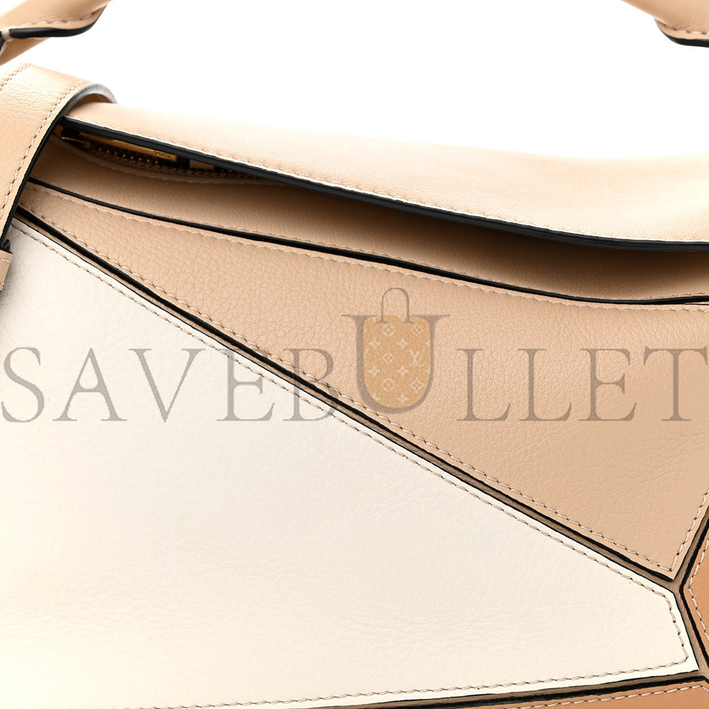 l*ew* calfskin small puzzle bag dusty beige soft white (24*16.5*10.5cm)
