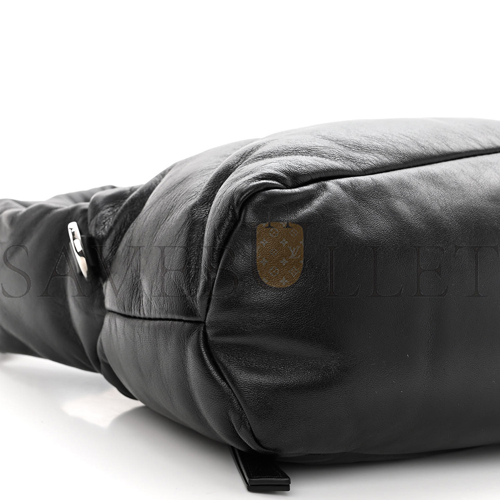 l*ew* shiny nappa puffer puzzle hobo black (28*13*10cm)