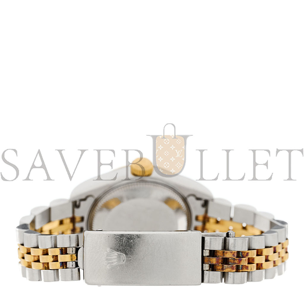 R*l*x stainless steel 18k yellow gold 26mm oyster perpetual datejust watch black 69173