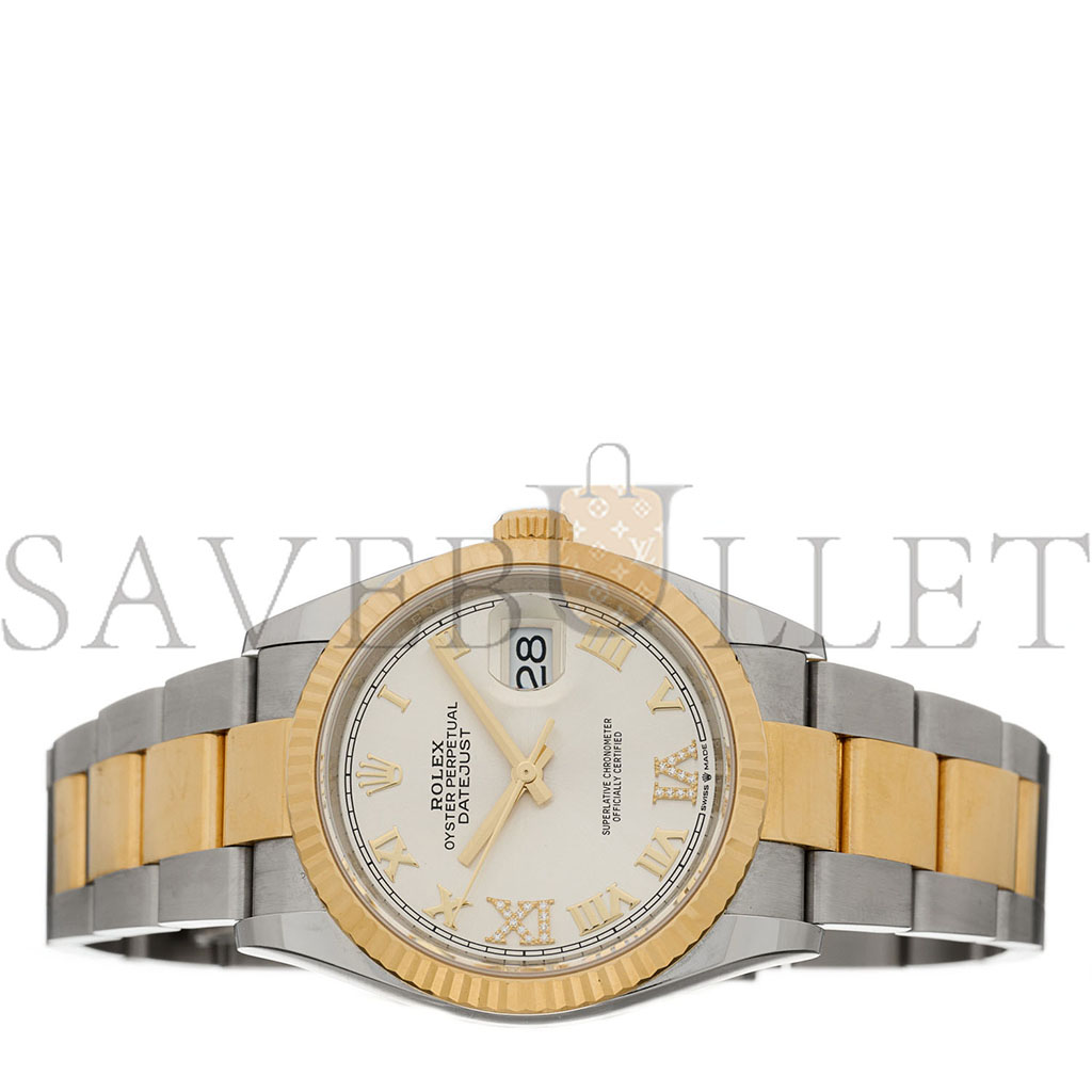 r*l*x stainless steel 18k yellow gold Di*m*nd 36mm oyster perpetual datejust watch silver roman 126233