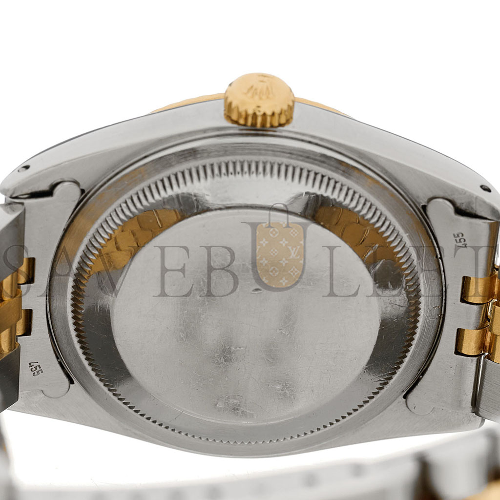 R*l*x stainless steel 18k yellow gold 36mm oyster perpetual datejust watch white roman 16233