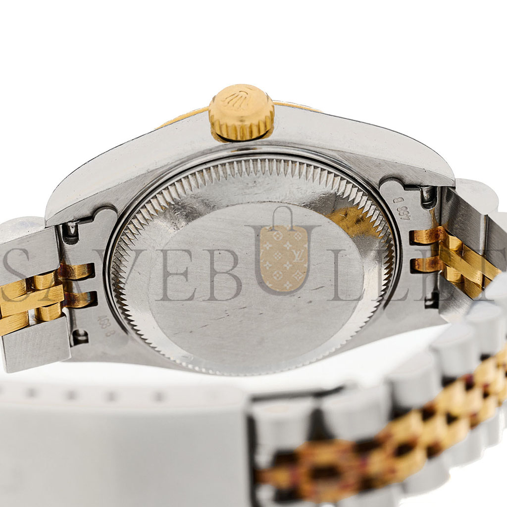 R*l*x stainless steel 18k yellow gold 26mm oyster perpetual datejust watch black 69173