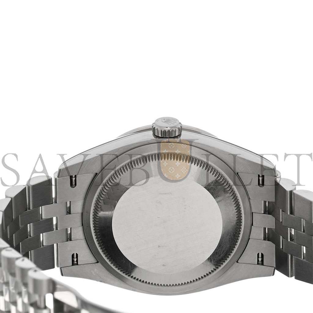 r*l*x stainless steel 18k white gold Di*m*nd 36mm oyster perpetual datejust watch black 126284rbr