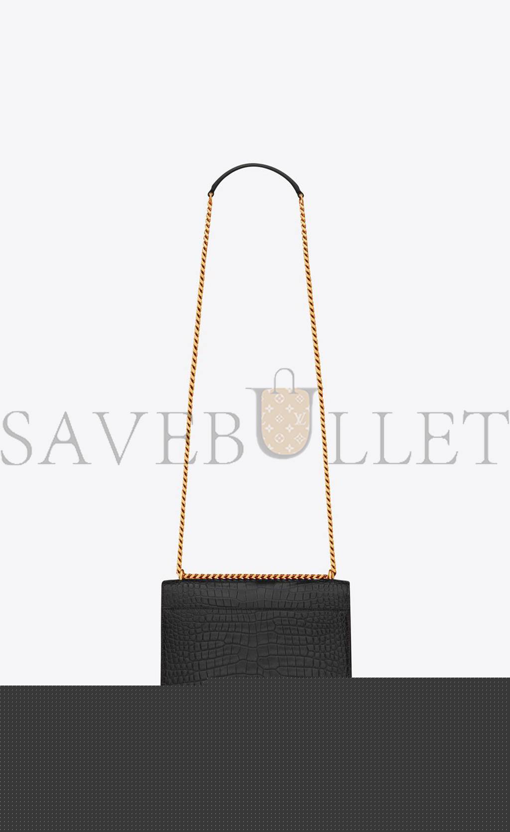 Y*L sunset medium chain bag in crocodile-embossed shiny leather 442906dnd0j1000 (22*16*6.5cm)