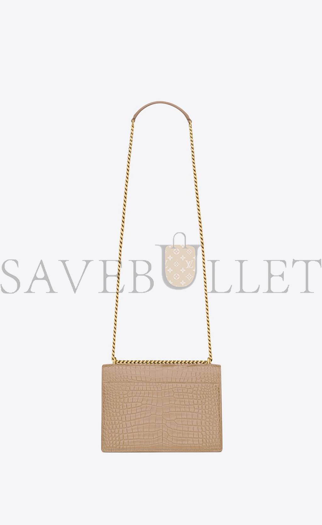 Y*L sunset medium chain bag in crocodile-embossed shiny leather 442906dnd0j2721 (22*16*6.5cm)