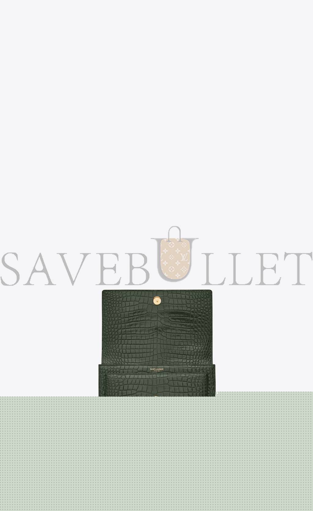 Y*L sunset medium chain bag in crocodile-embossed shiny leather 442906dnd0j3144 (22*16*6.5cm)