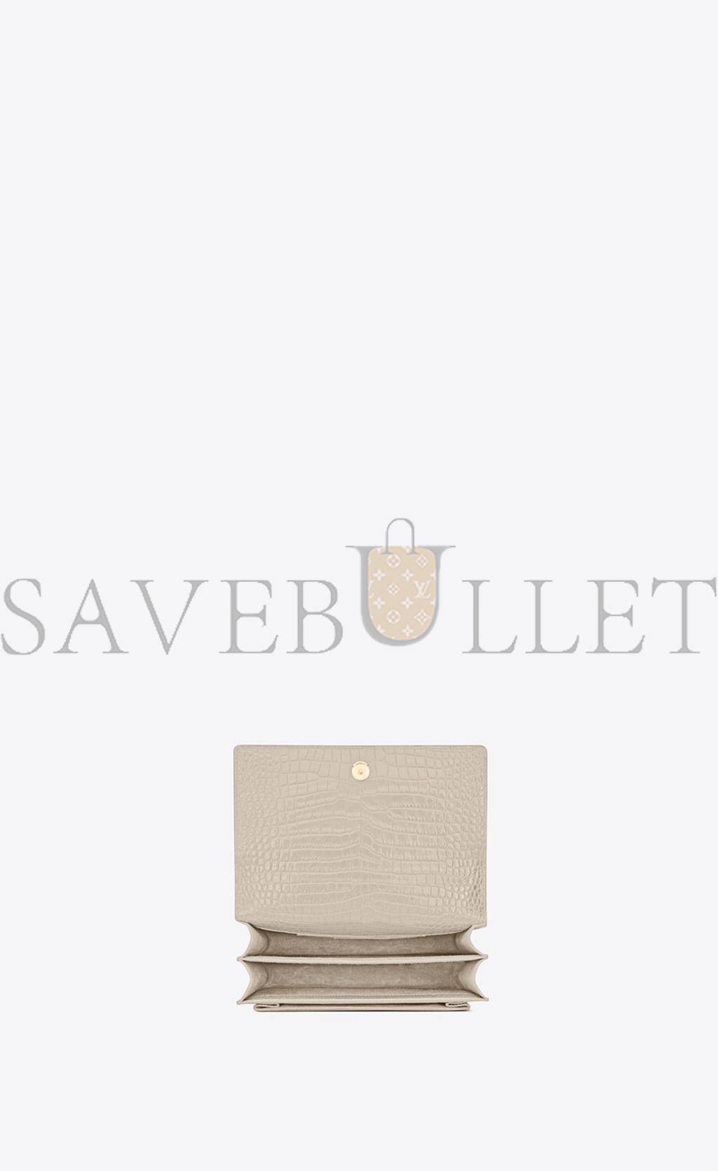 Y*L sunset medium chain bag in crocodile-embossed shiny leather 442906dnd0j9207 (22*16*6.5cm)