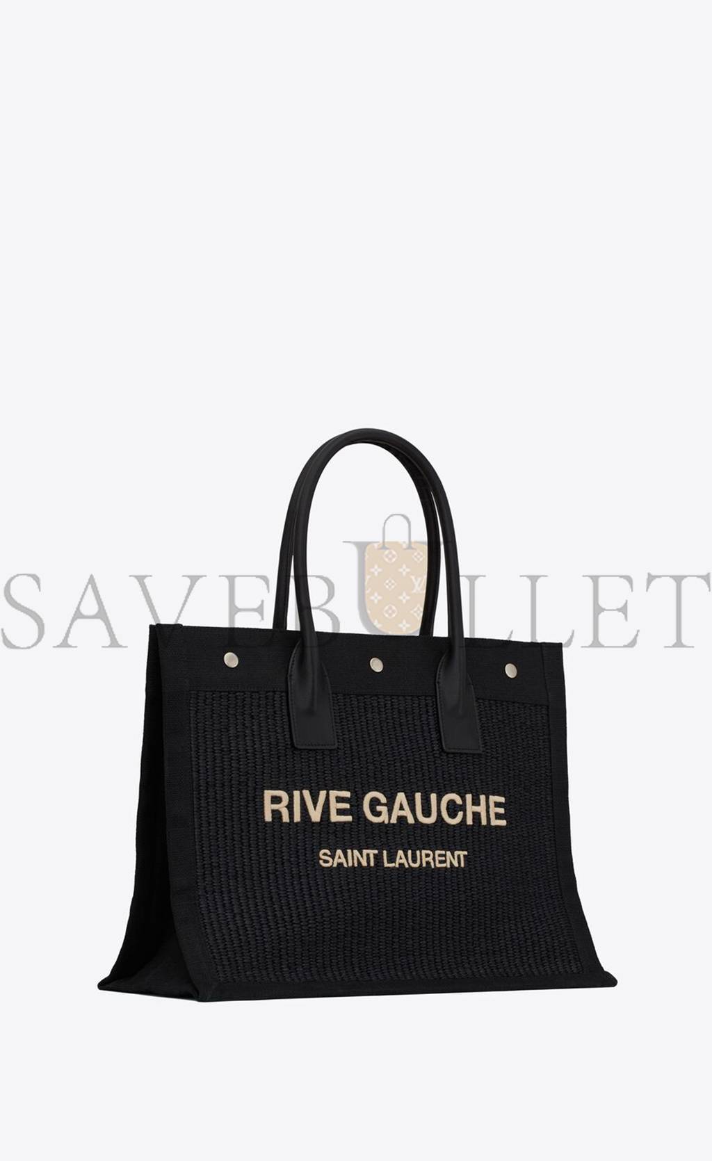 Y*L rive gauche small tote bag in raffia and leather 6174812m21e1050 (39*31*18cm)
