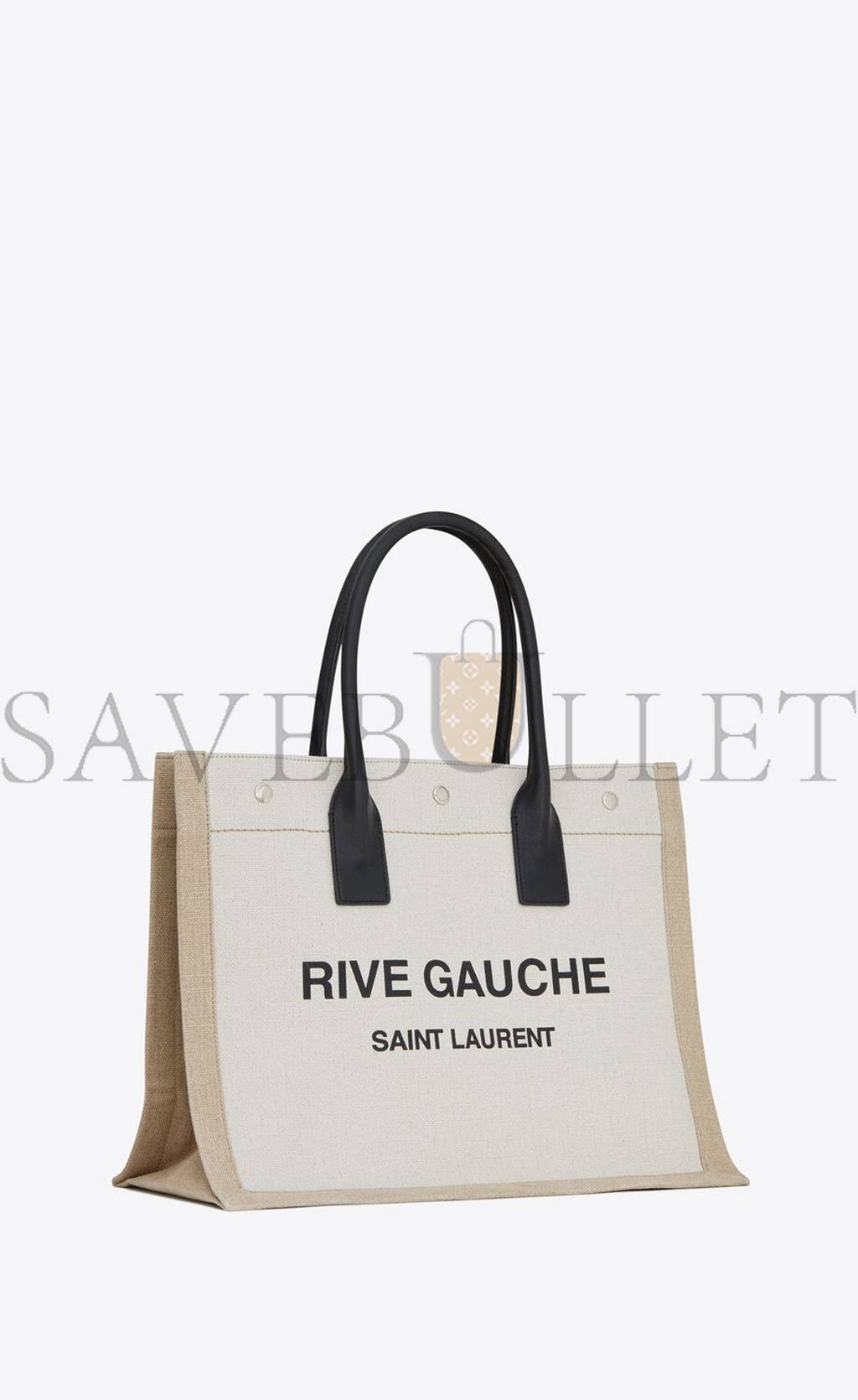 Y*L rive gauche small tote bag in linen and leather 617481faabr9054 (39*31*18cm)