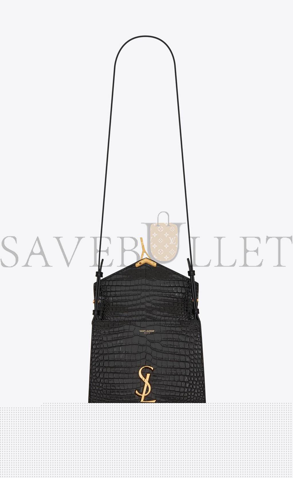 Y*L cassandra mini top handle bag in crocodile-embossed shiny leather 623930dnd0j1000 (20*16*7.5cm)