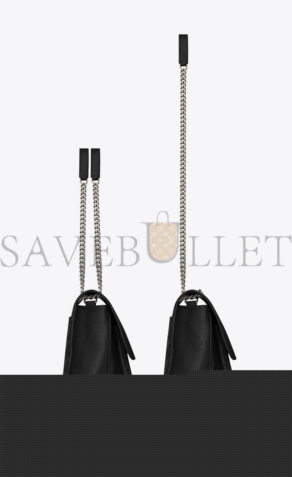 Y*L niki medium chain bag in crinkled vintage leather 6331580en041000 (28*20*8.5cm)