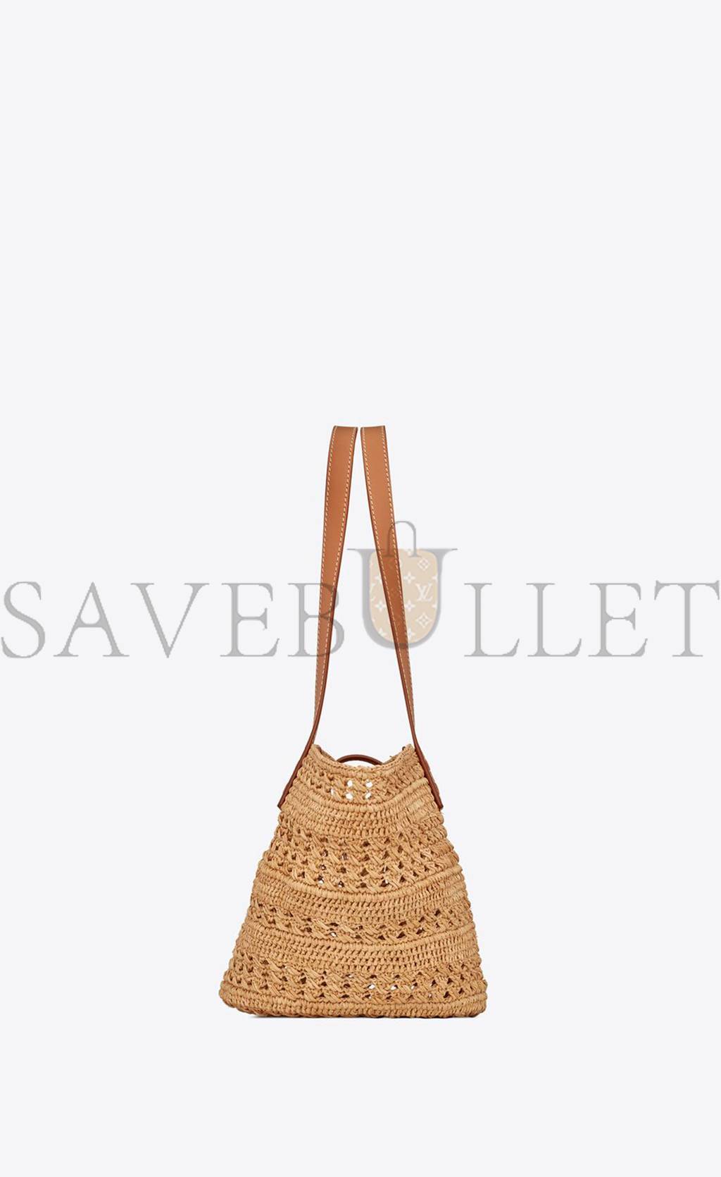 Y*L panier small bag in crochet raffia and smooth leather 685618gaaac2080 (38*21*20cm)