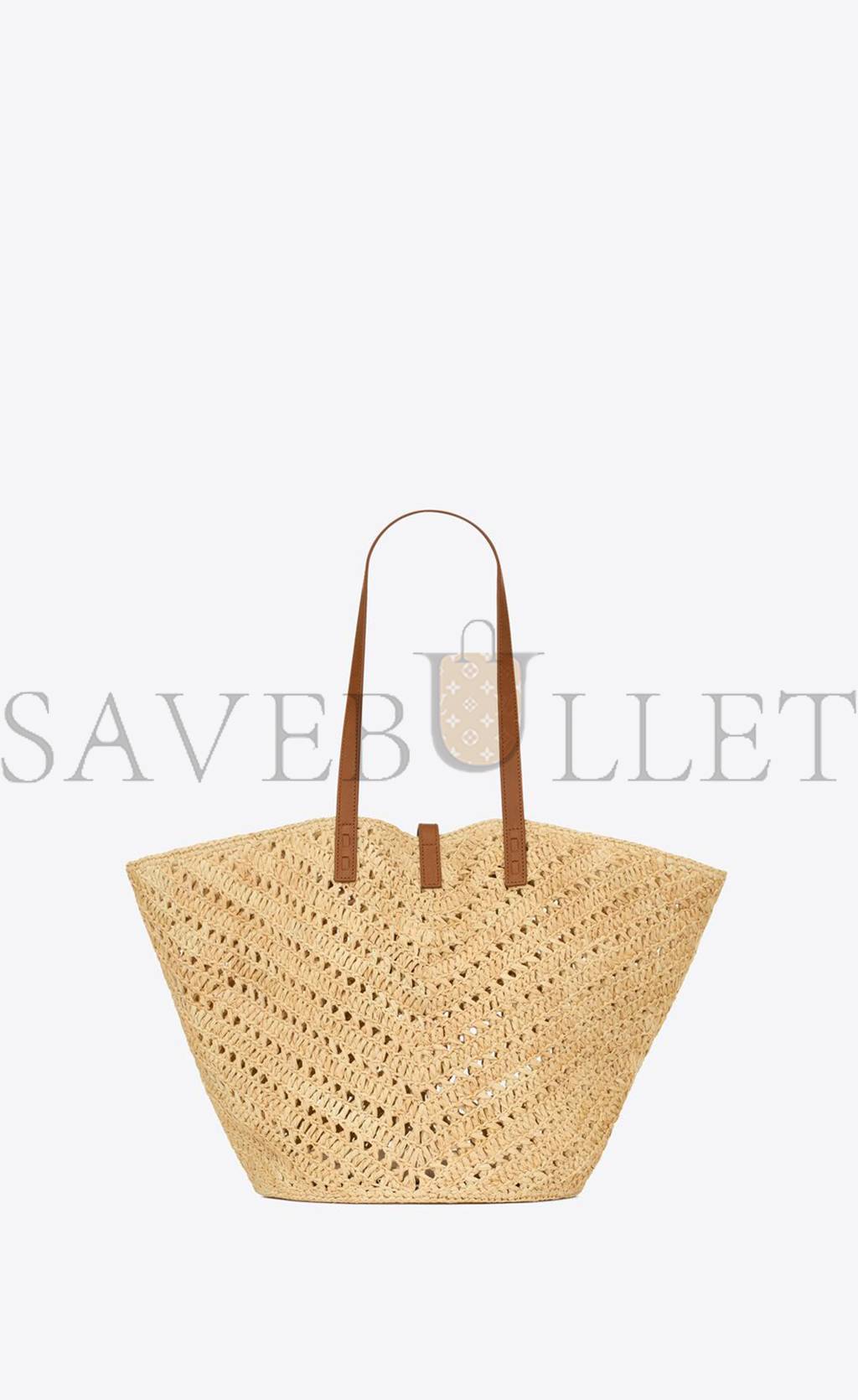 Y*L panier medium in raffia and vegetable-tanned leather 740375gaadj2080 (44*21*20cm)