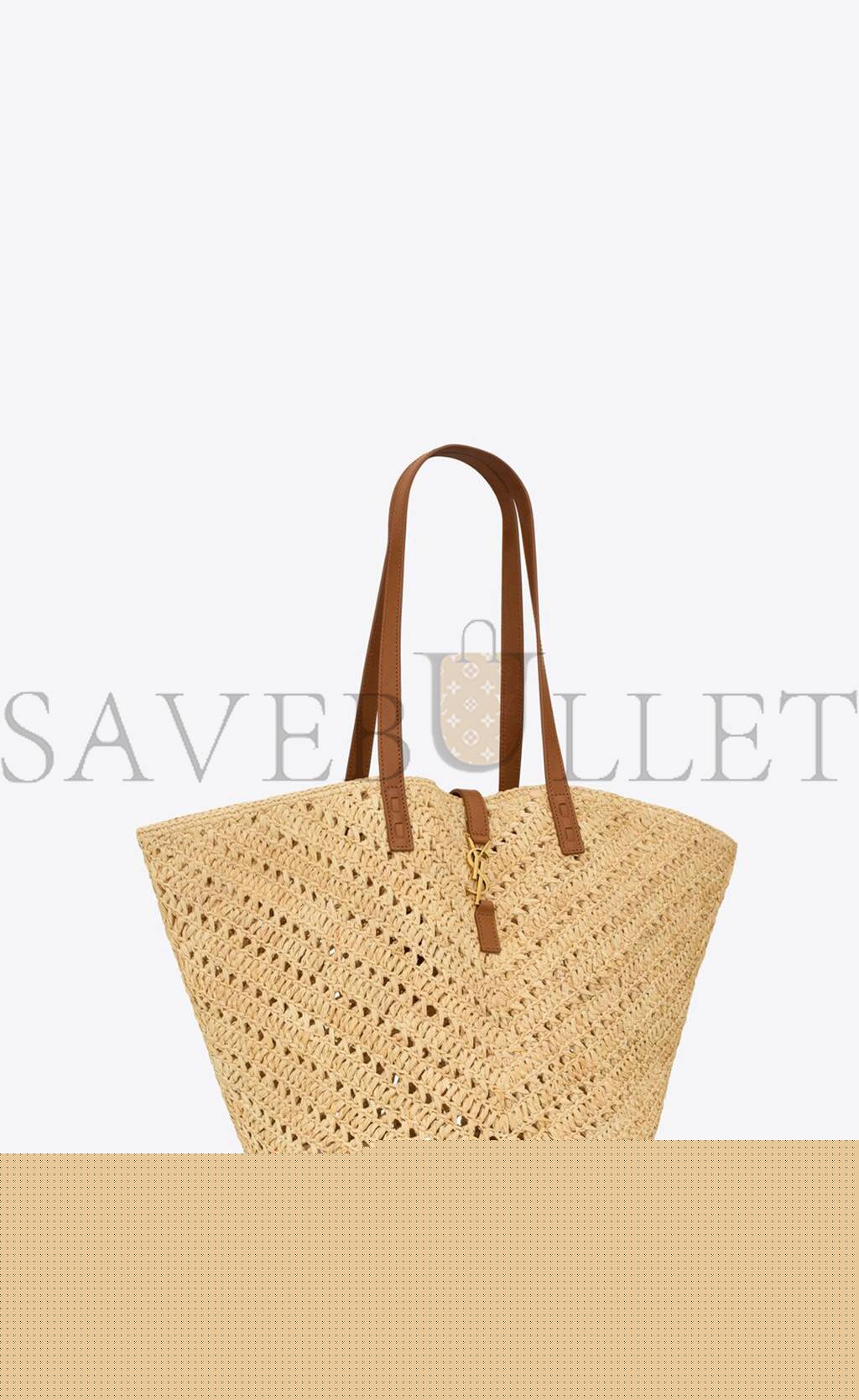 Y*L panier medium in raffia and vegetable-tanned leather 740375gaadj2080 (44*21*20cm)