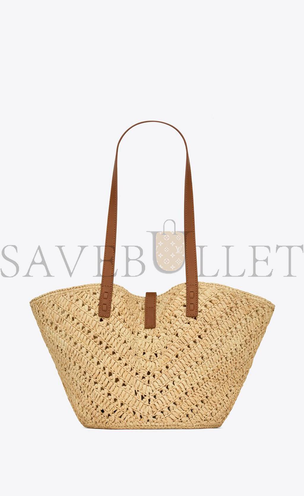 Y*L panier small in raffia and vegetable-tanned leather 751240gaadj2080 (38*21*20cm)