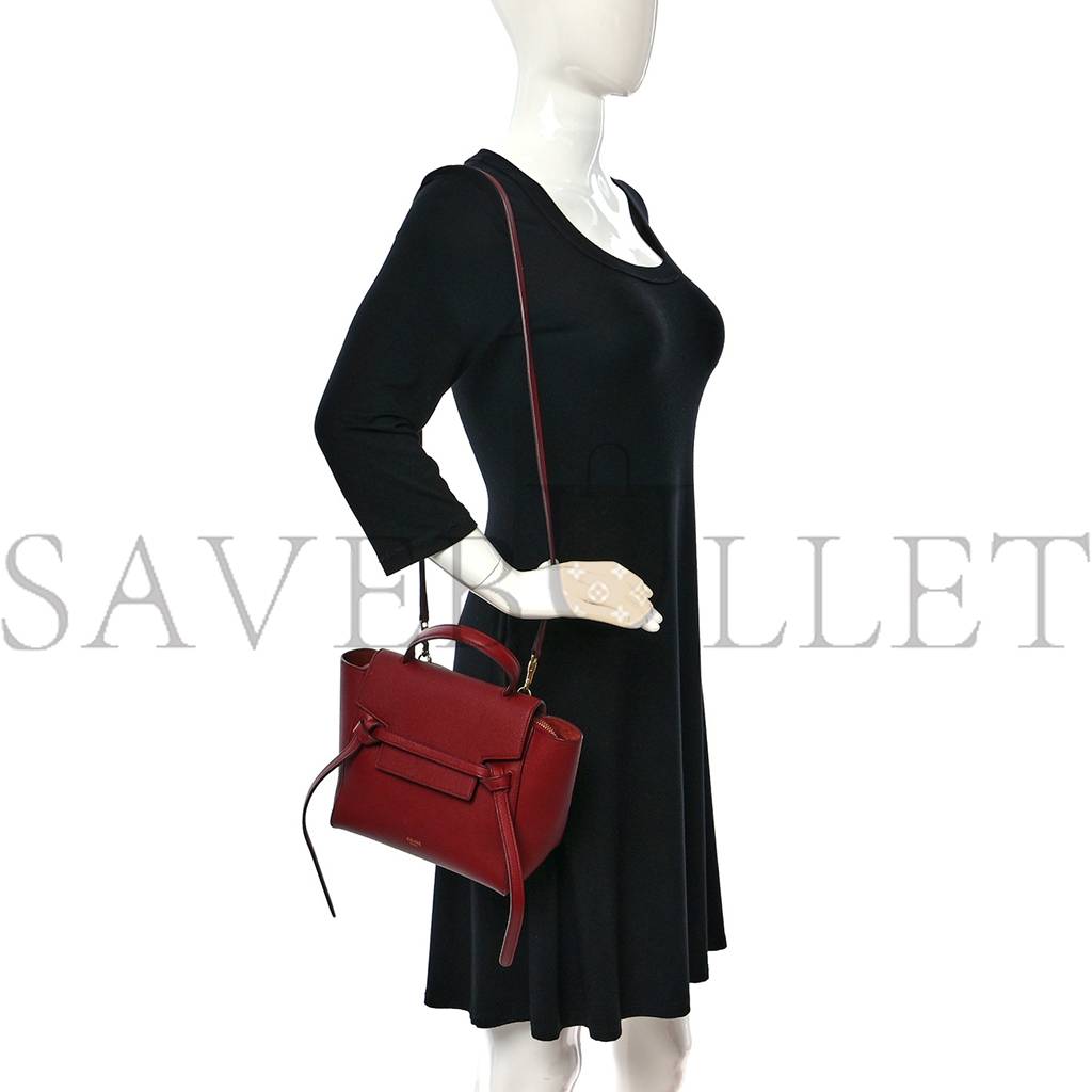 Ce**e grained calfskin nano belt bag ruby (20*19*11cm)