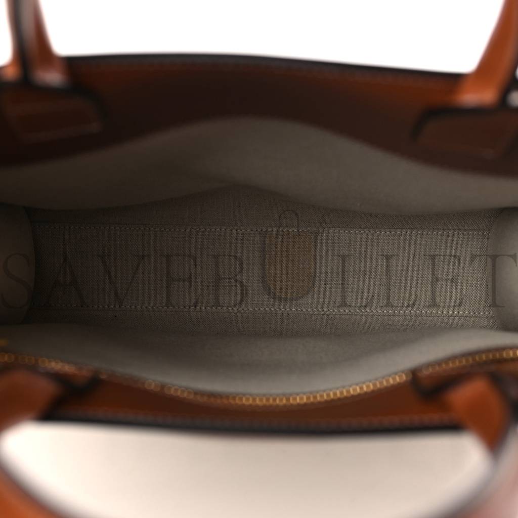 Ce**e all over textile calfskin small vertical cabas natural tan black (32*29*8cm)