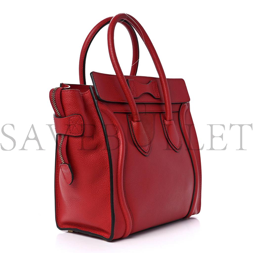 Ce**e drummed calfskin micro luggage red (26*25*13cm)