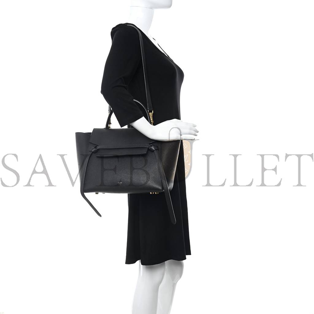 Ce**e grained calfskin mini belt bag black (28*23*17cm)