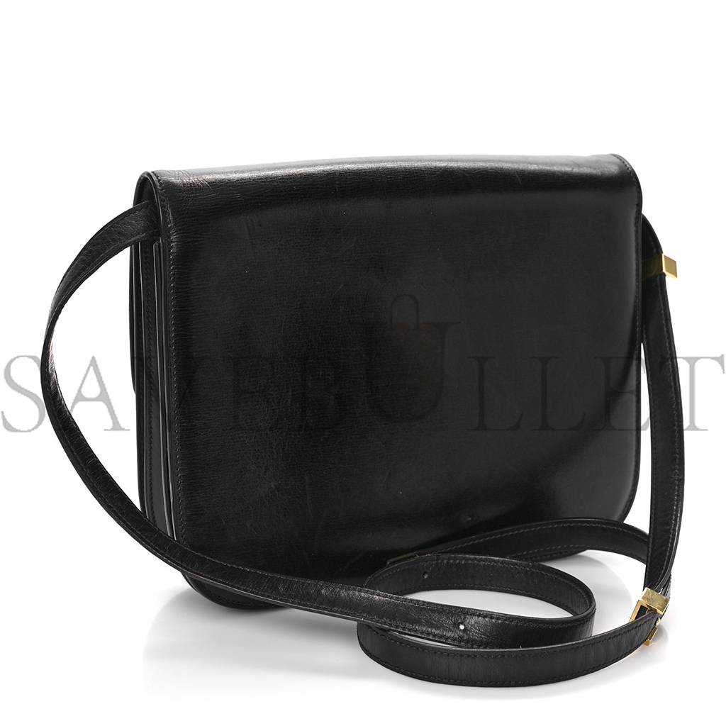 Ce**e box calfskin medium classic box flap bag black (23*18*7cm)