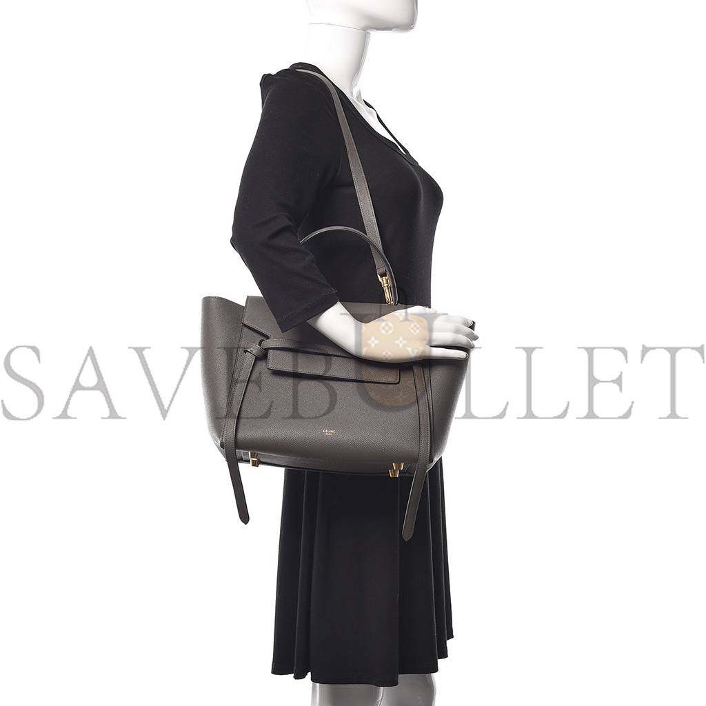 Ce**e grained calfskin mini belt bag grey (28*22*17cm)