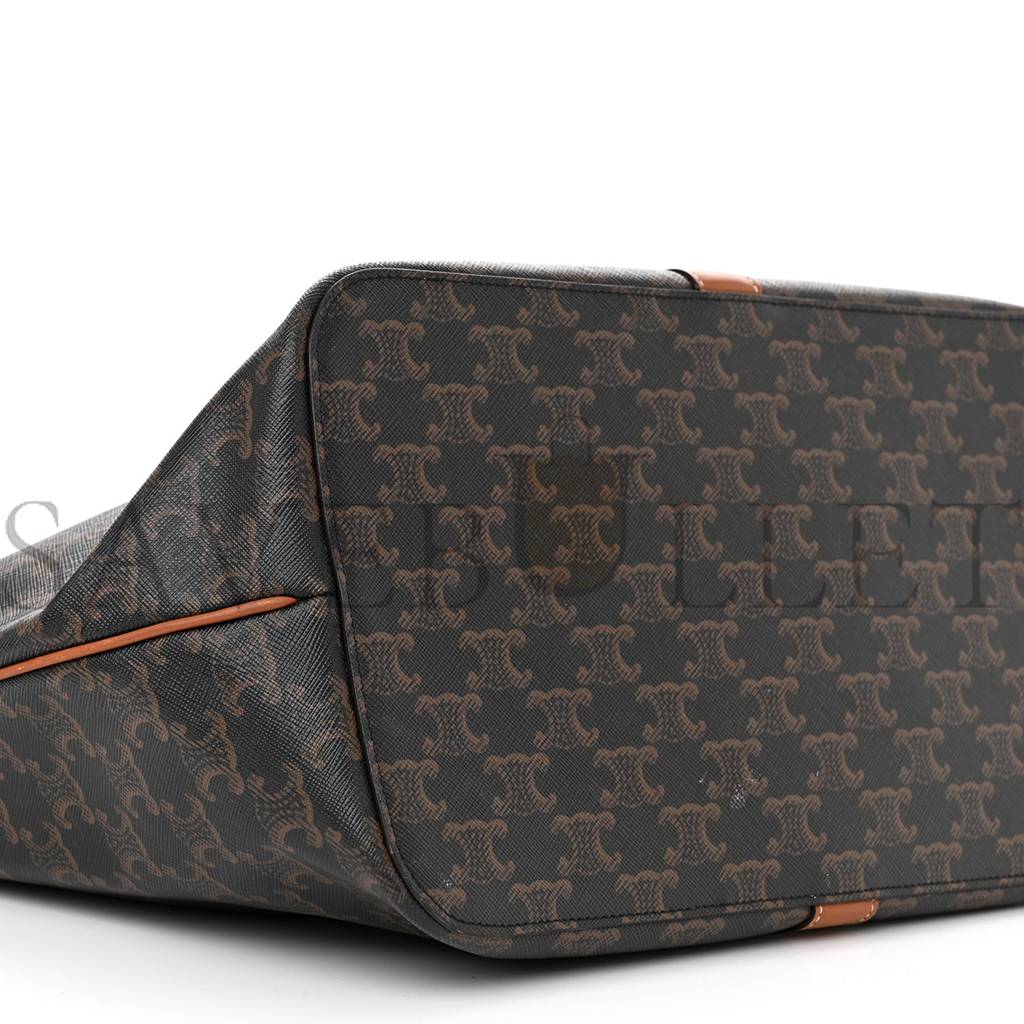 Ce**e triomphe canvas calfskin medium cabas bag tan (31*30*18cm)