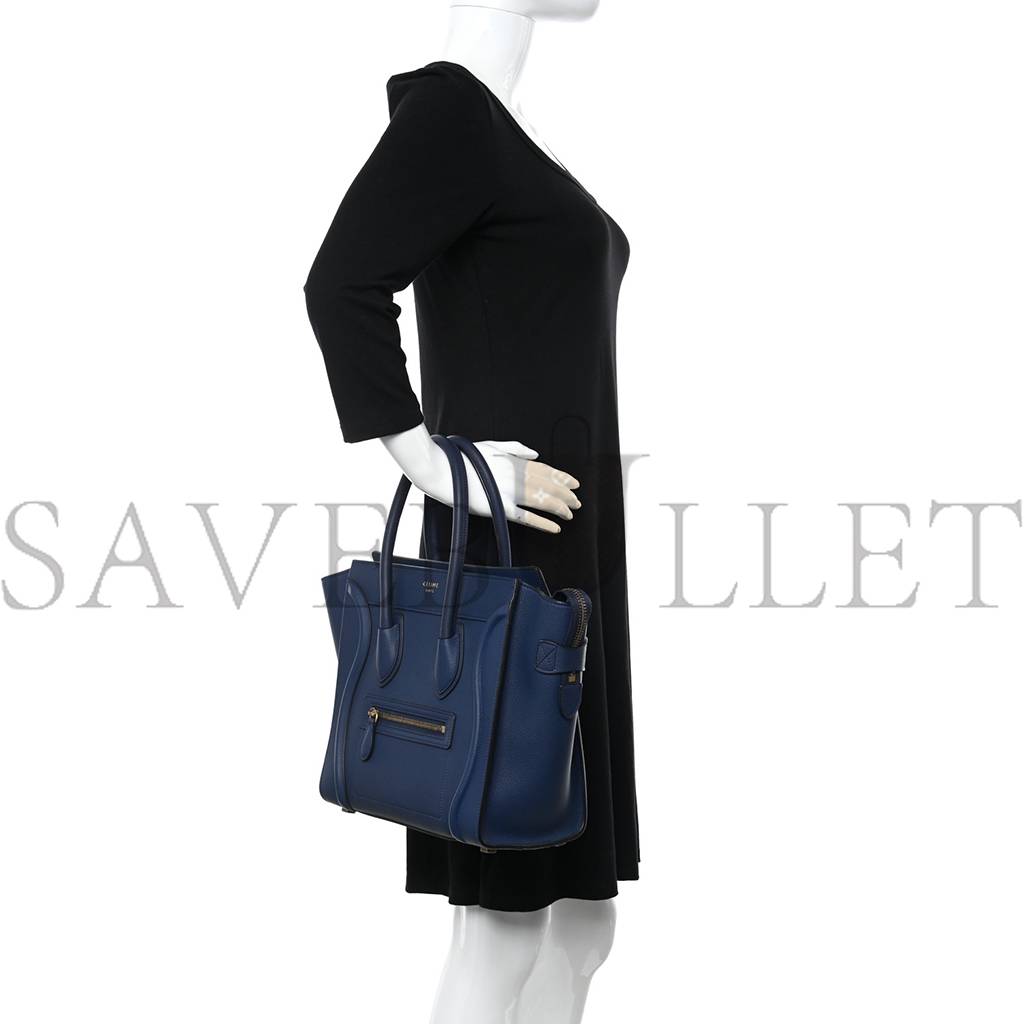 Ce**e drummed calfskin micro luggage marine (26*25*13cm)