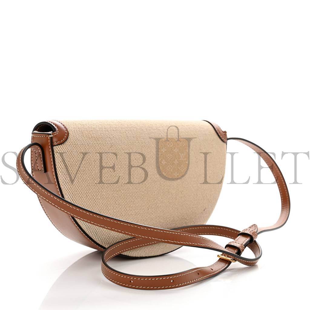 Ce**e textile calfskin triomphe besace natural tan (22*14*6cm)