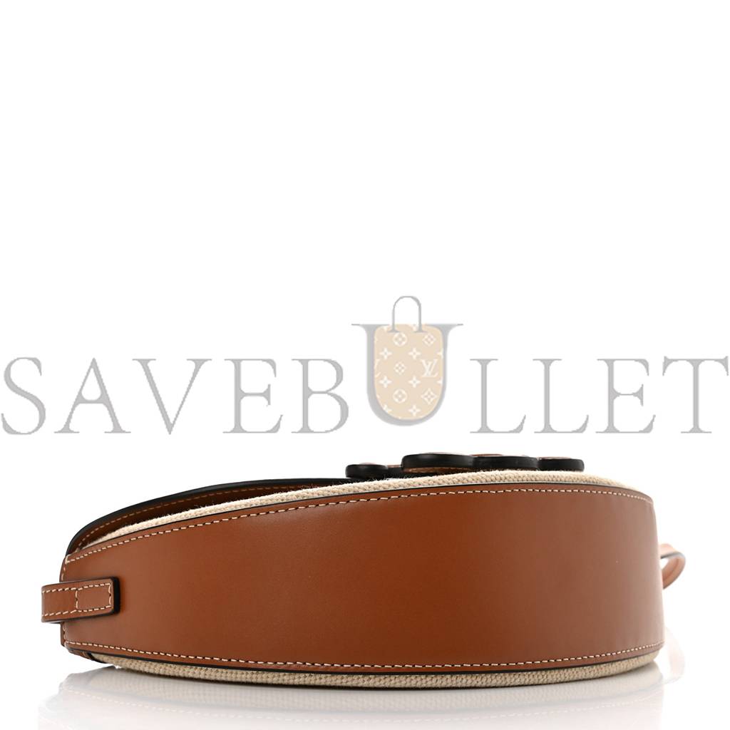 Ce**e textile calfskin triomphe besace natural tan (22*14*6cm)