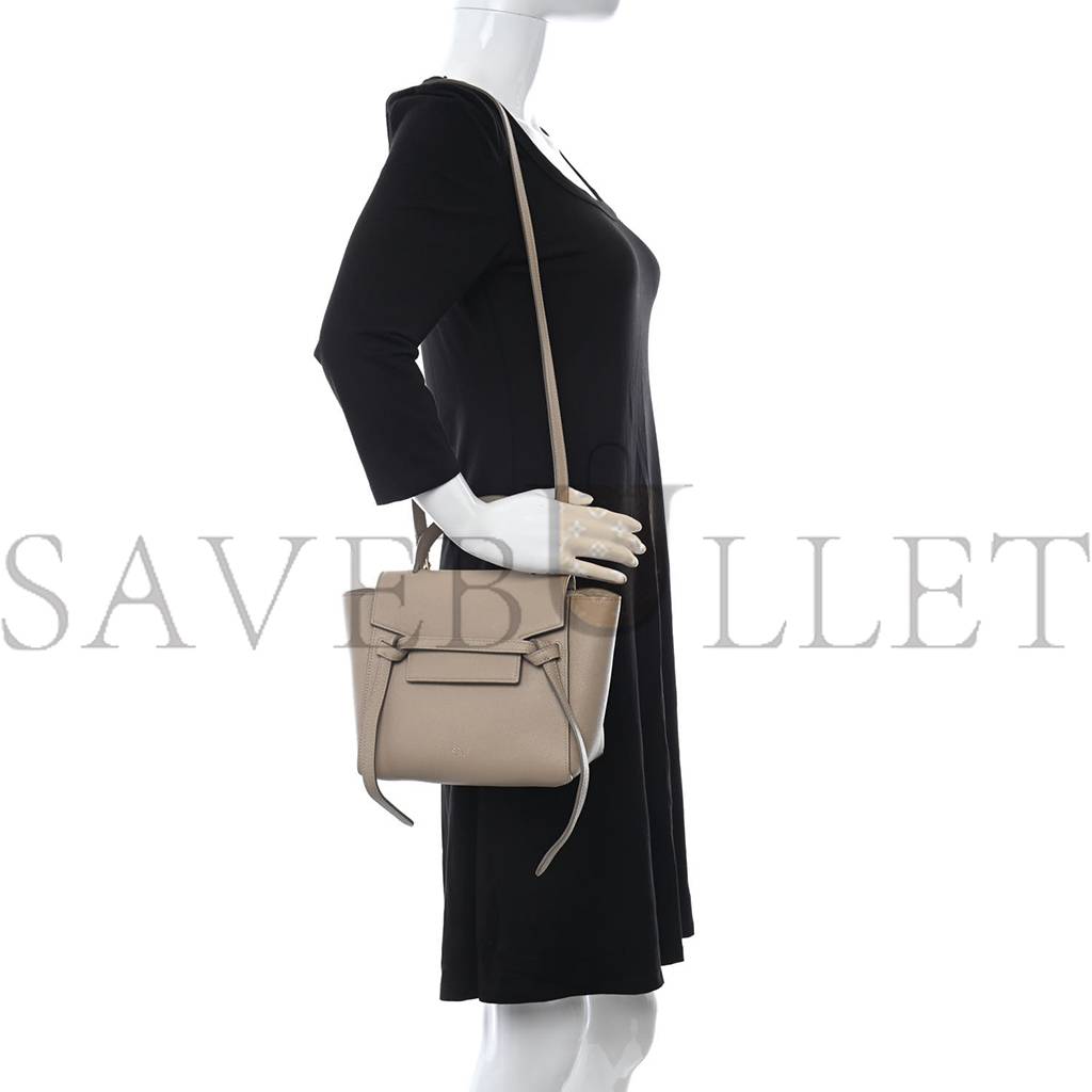 Ce**e grained calfskin nano belt bag light taupe (20*18*11cm)