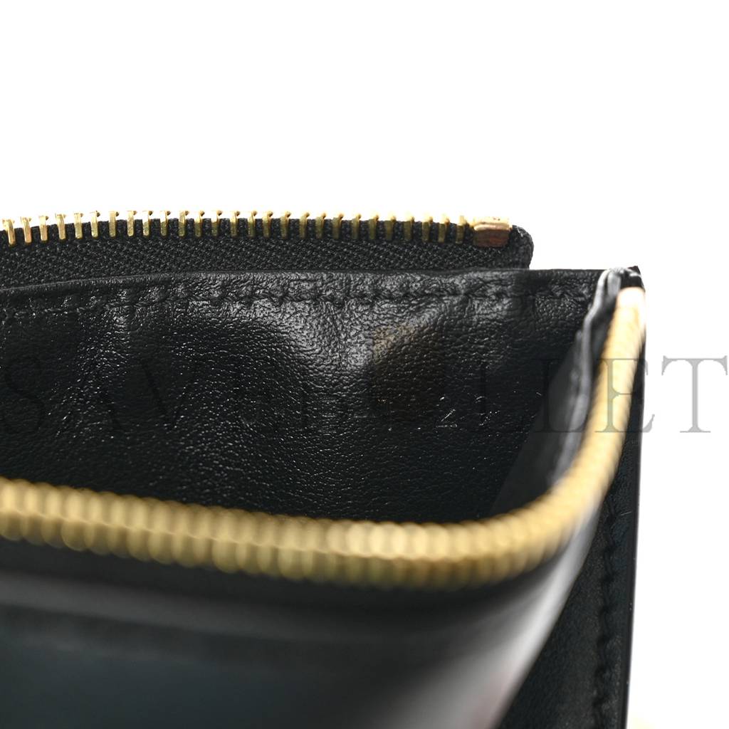 Ce**e shiny smooth calfskin c phone holder wallet on chain bag black (15*10*3cm)